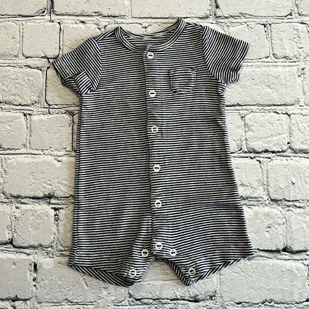 Carter’s summer striped romper (navy& white) baby boy 3m